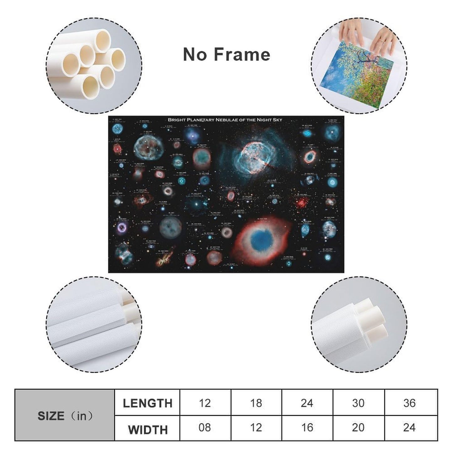 YLJAPOS Planetary Nebulae Galaxy Solar System Poster Astronomy Outer Space Canvas Wall Art Aesthetic Decorative Painting Living Roomstylestyle 12x18inch(30x45cm)