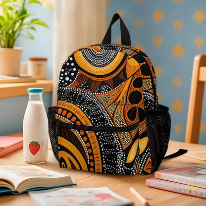 SKHJCY A Dot Painting Style Mini Backpack for Women, 13 Inch Lightweight Fashion Daypack, Durable Small Rucksack with Side Pockets, Casual Travel Bag for Teens And Adults