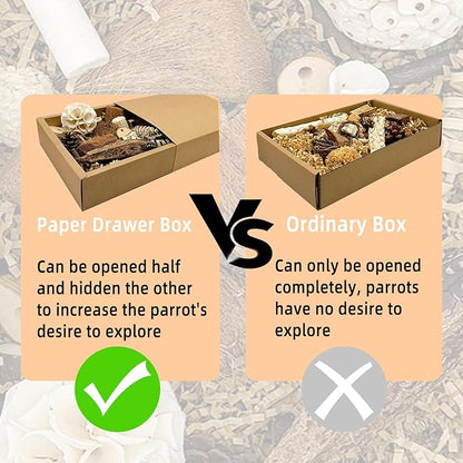 Bird Foraging Toys Parrot Chew Shredding Toys Bird Foraging Box for Parakeets Cockatiels Conures Lovebirds and Small to Medium Birds(Colorful)