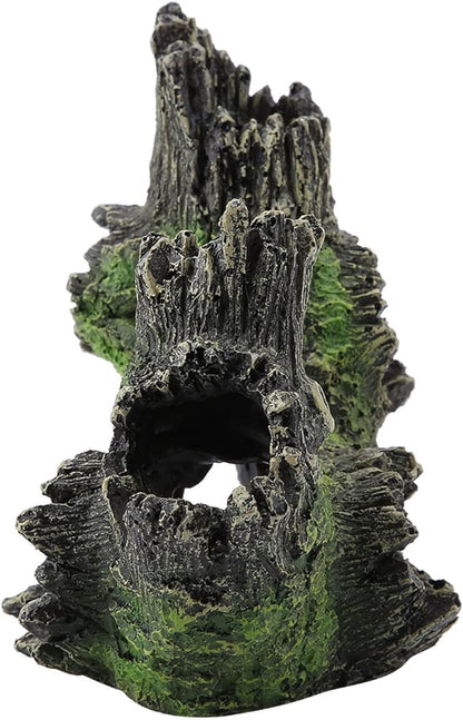 Tyenaza Aquarium Driftwood Decoration, Driftwood Resin Crafts Ornament for Aquarium Decoration Fish Tank Wood with Holes & Aquarium Caves Fish Tank Wood Decor(ST-004B)