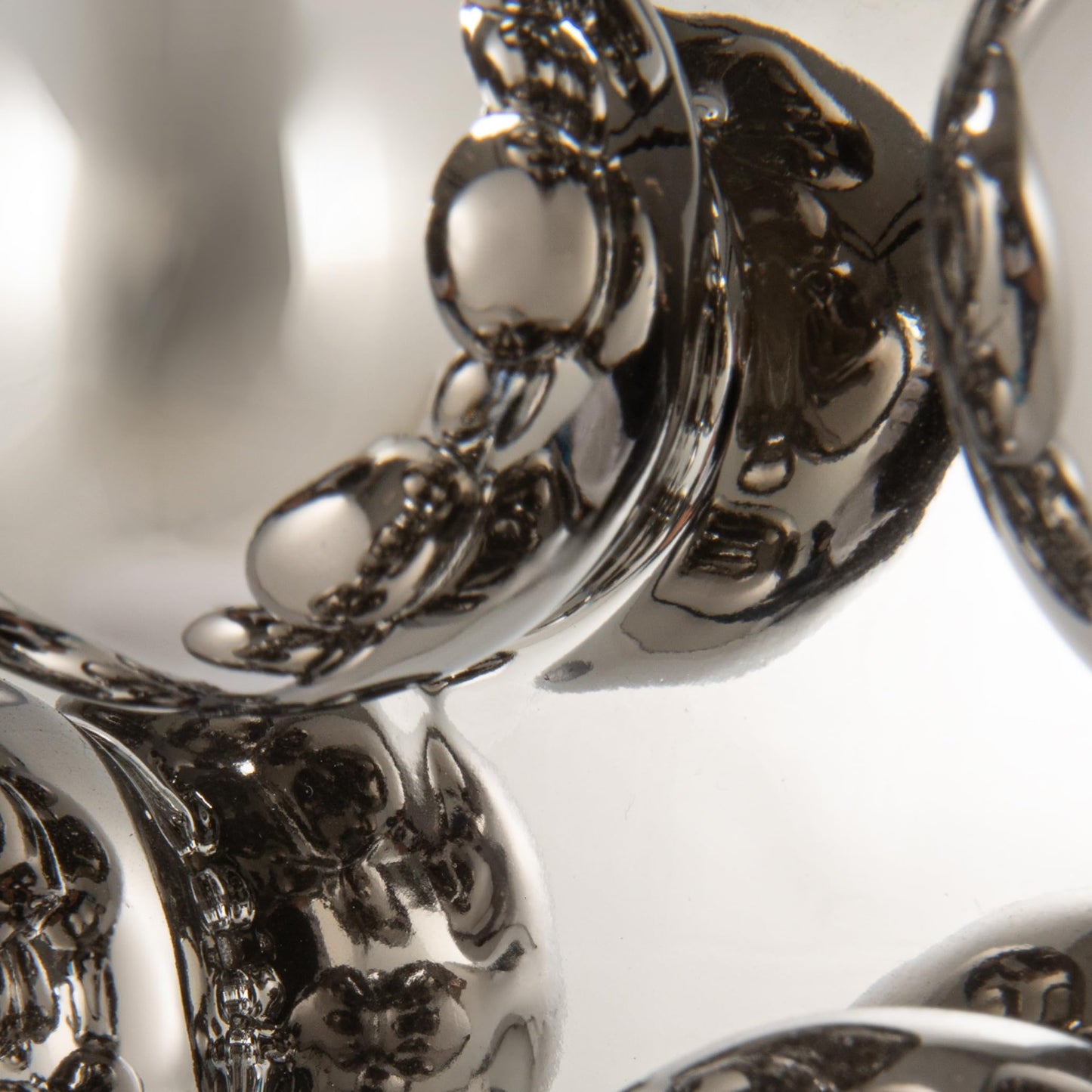 Bloomingville Stoneware Planter with Balls, Chrome Finish