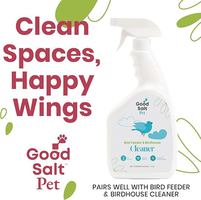 Clean Republic Good Salt Pet Bird Feeder & Bird House Protectant, Natural Bird-Friendly Spray Formula, Made in the USA, 32 Ounce Bottle