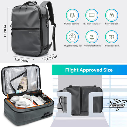BANGE Commute Backpack with Water Bottle Holder, Anti Theft Laptop Backpack Fits for 15.6Inch Notebook, Water Resistant Office Daypack for work
