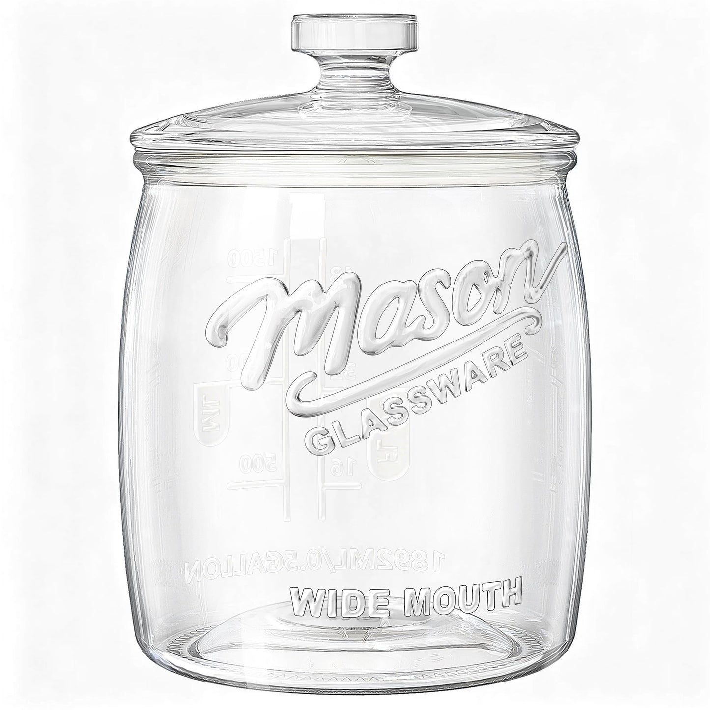 Folinstall Cookie Jar, 1/2 Gallon Glass Storage Containers with Airtight Lids, Wide Mouth Food Jars & Canisters for Kitchen, Pantry, Apothecary, Flour, Sugar, Sourdough Starter, Dog Treat, Half Gallon