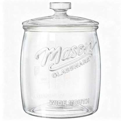 Folinstall Cookie Jar, 1/2 Gallon Glass Storage Containers with Airtight Lids, Wide Mouth Food Jars & Canisters for Kitchen, Pantry, Apothecary, Flour, Sugar, Sourdough Starter, Dog Treat, Half Gallon