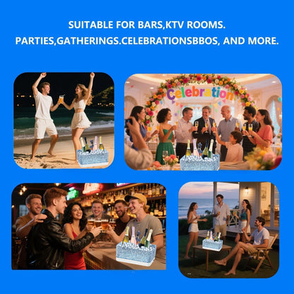 Plastic Colorful Ice Bucket for Parties,15Liter/4 Gallon Big LED Light Beverage Tub,Ice Bucket for Champagne/Beer/Drink/Wine/Cocktails/Bar,7-color