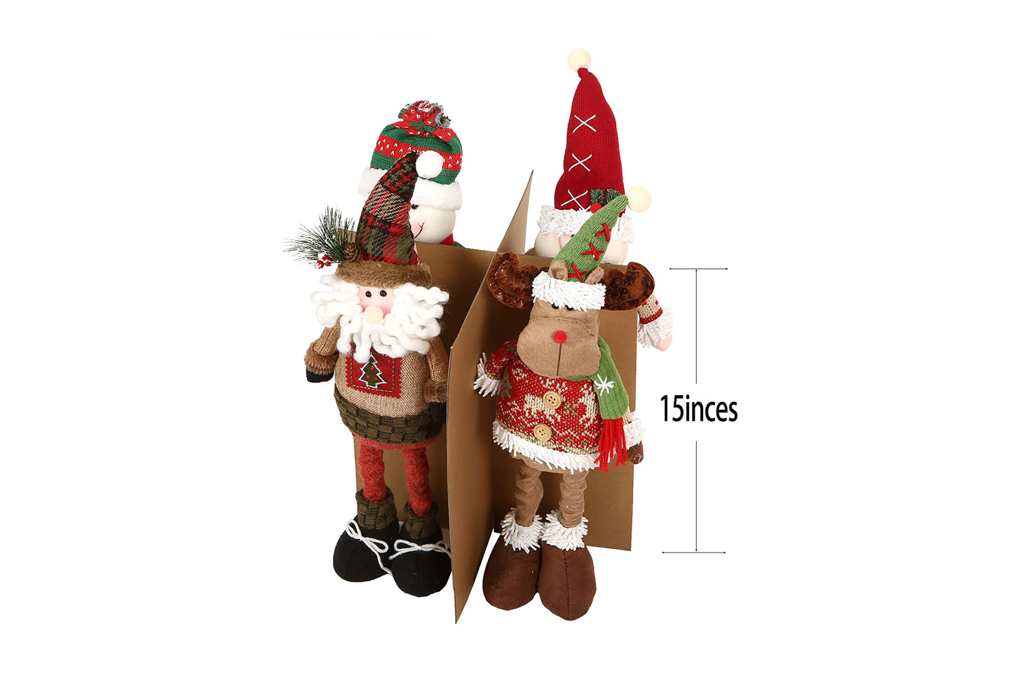 Sattiyrch Christmas Figurine Storage Box & Nutcracker Storage Container, 600D Canvas,Keeps 8 Holiday Figurines,15 Inches,Adjustable Area & Pockets for Decorations