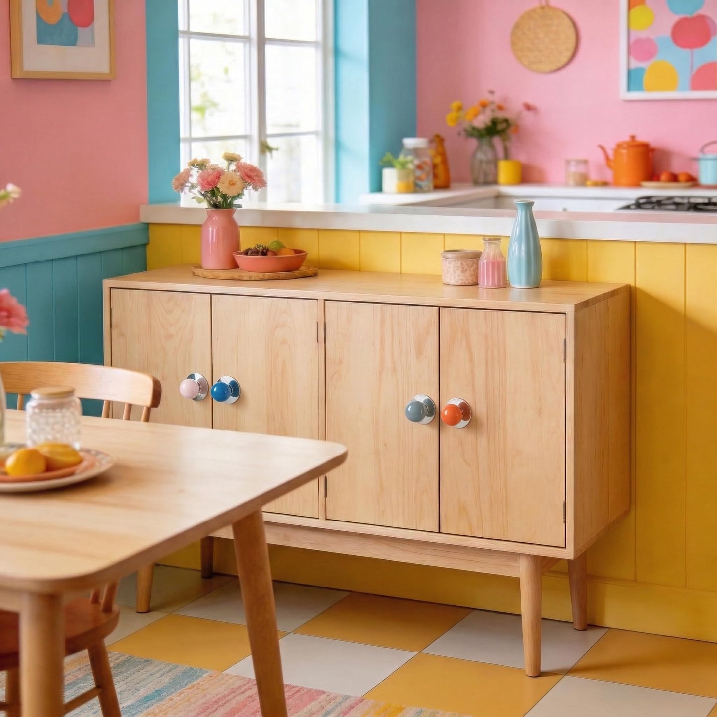 CoreFunc 10 Pack Peel and Stick Cabinet Knobs Orange Adhesive Ceramic Handles Ball Shape Adhesive Pulls Stick on Dresser Drill-Free Knobs for Cupboard Drawer Door Mirror Cabinet Wardrobe Container
