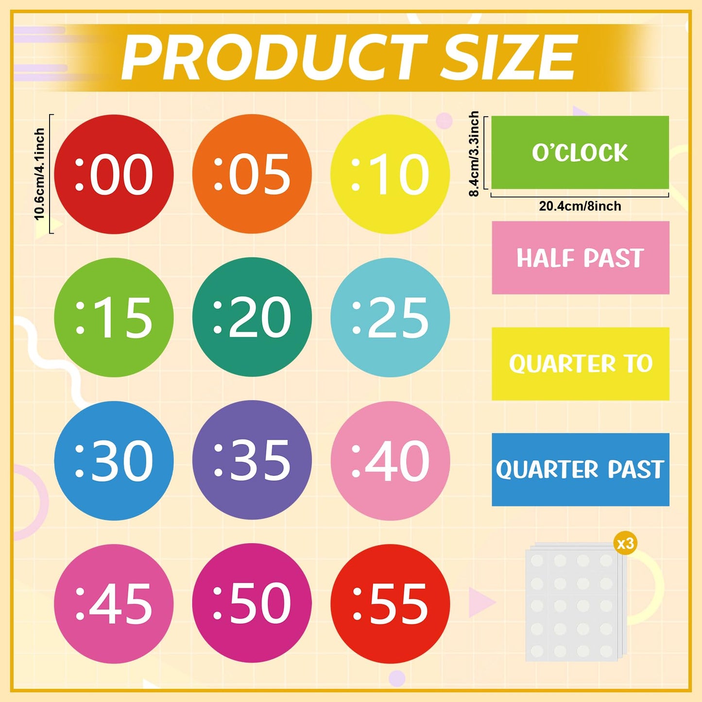 Sereliy Boho Rainbow Clock Numbers Bulletin Board Kits, Telling Time Teaching Clock for Kids Labels, Learning to Tell Time Clock Cutouts for Elementary Math Classroom Must Haves (Bright)