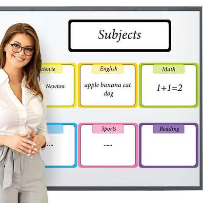 Qilery 7 Pcs Magnetic Write Wipe Organization Chart Magnetic Dry Erase Label Classroom Organization Teacher Objectives for Classroom Whiteboard Goal Target