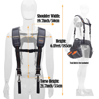 WELKINLAND Tool belt suspenders for men, Nail bag suspenders, Tool bag construction suspenders carpenter