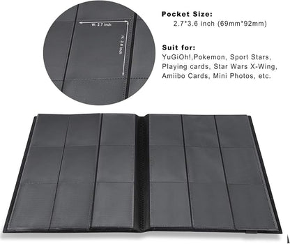 AITIME 360 Pockets Trading Card Binder Album, Side Loading PP Pockets Sleeves, Cards and Coupons Protector Storage Book (Red)