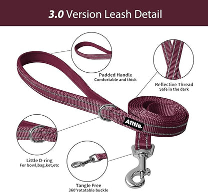 AIITLE Small Harness for Puppy with A Leash - Christmas Dog Vest Harness with Super Breathable Mesh, Reflective No-Pull Pet Harness for Outdoor Walking, Running for Small Dogs, Cats Burgundy XXS