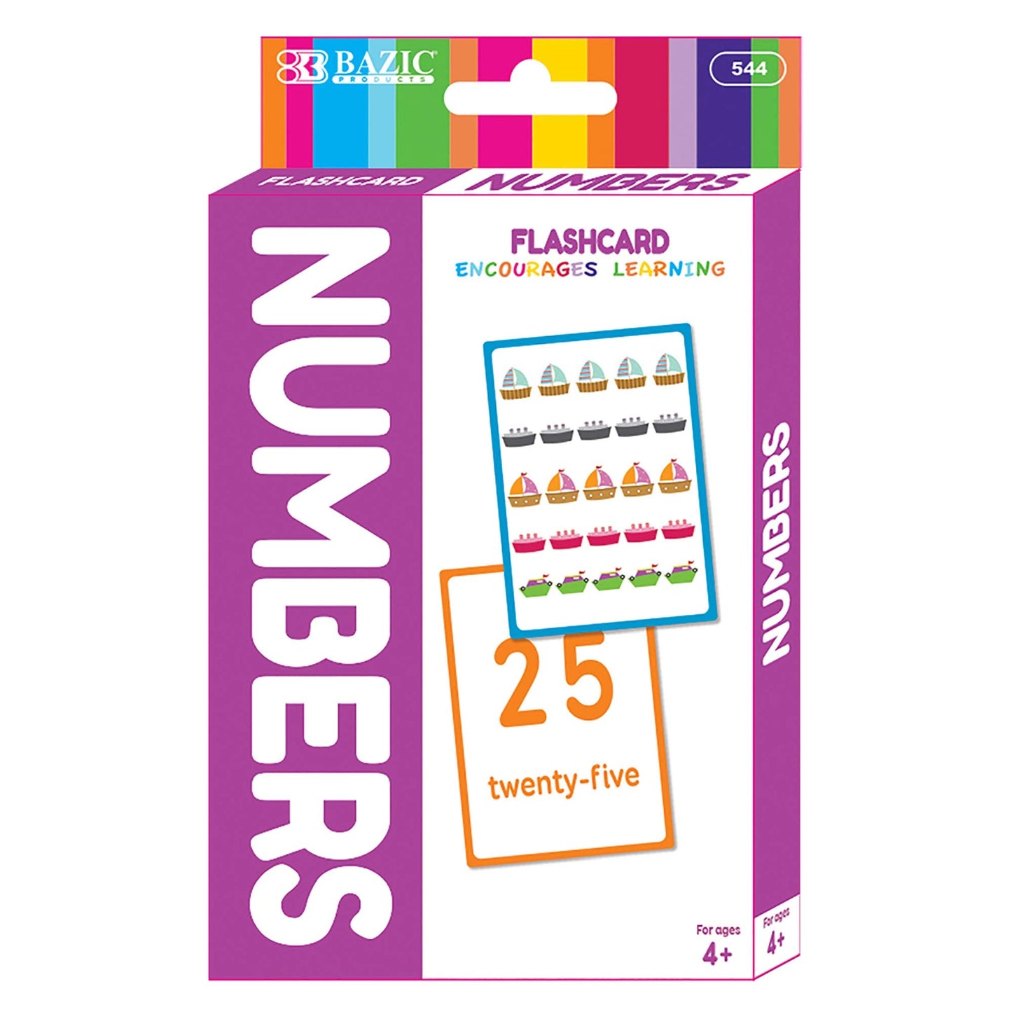 BAZIC Products Numbers Flash Cards, with Picture ABCs Letters Number Counting Flashcards Game (36/Pack), 72-Packs
