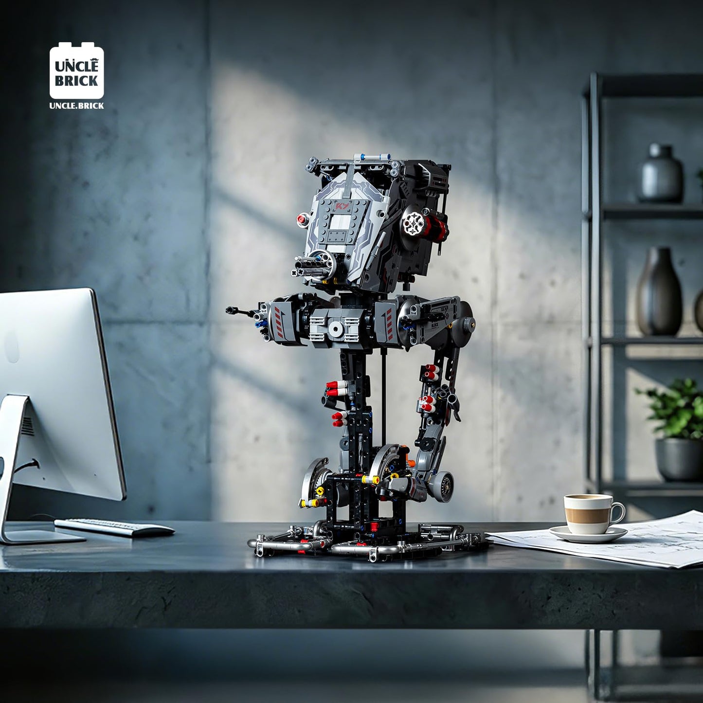 UNCLE BRICK Mechanical War Robots Building Blocks Sets,Interstellar War Walking Robot,Manual Rotation and Electric Drive,STEM Toys for Aged 8-13,A Perfect Birthday for Model Collectors