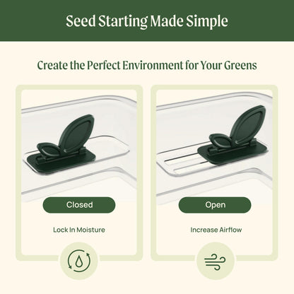 EZ Leafy Planter – Self-Watering Indoor Planter Box with Reservoir & Humidity Dome | Soil-Based Countertop Garden Kit for Leafy Greens, Lettuce, Spinach & Herbs | Kitchen Windowsill Planter