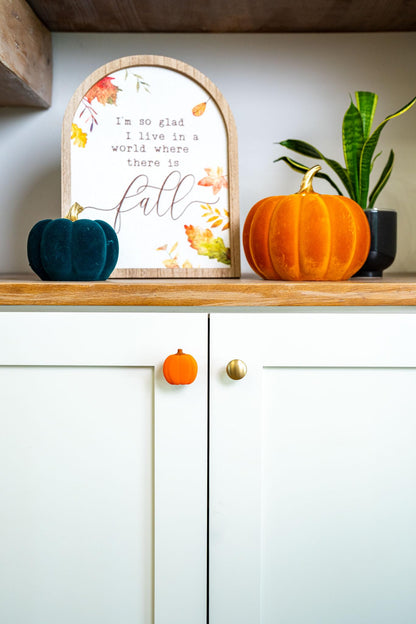 Knobēz 12pk Pumpkin Decorative Knob Covers - Autumn Cabinet Decorations