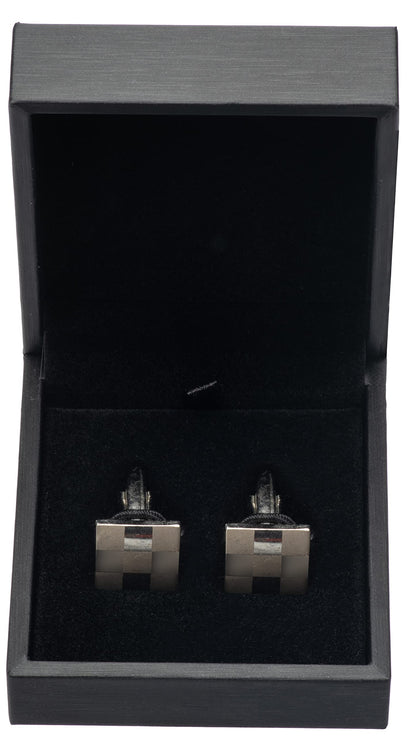 Giftop PU Leather Small Cufflink Box Jewelry Display Case (Black Pack of 3)