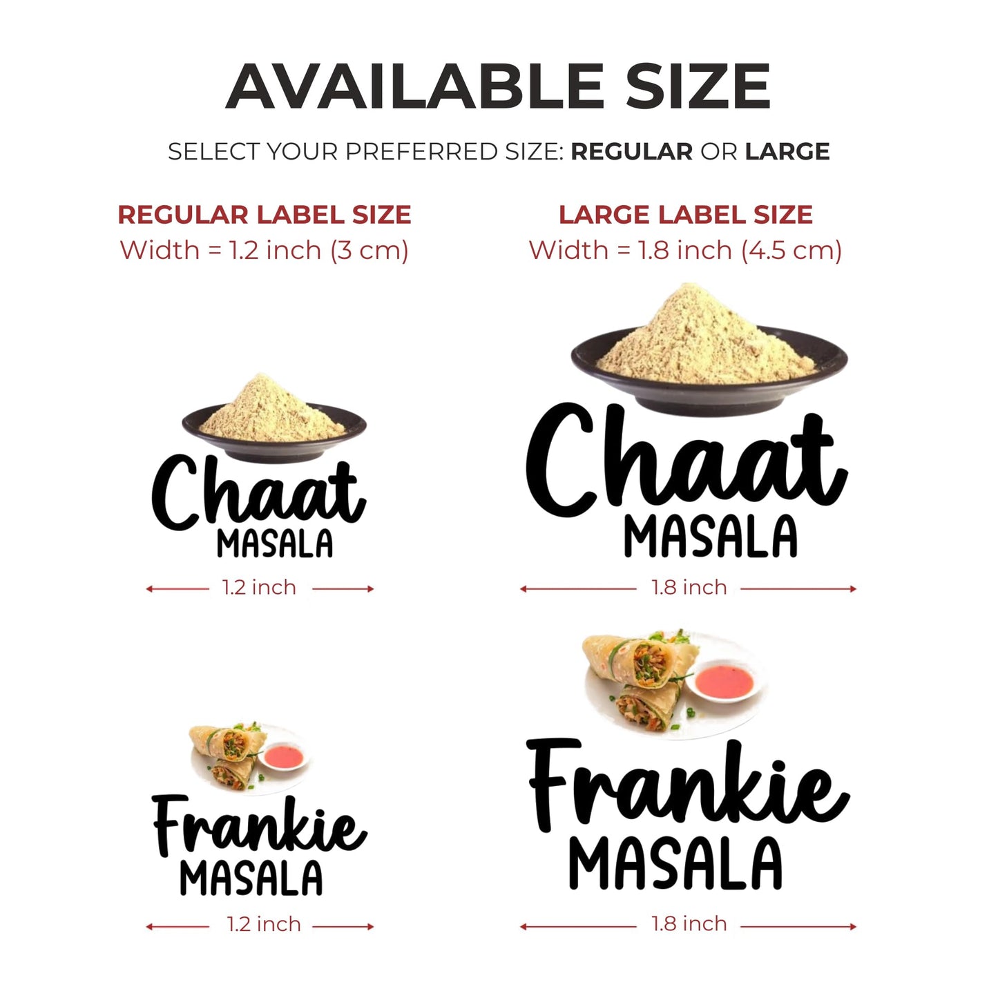 Indian Kitchen Labels Set, 48 Labels, Spice and Pantry Organization Stickers, 1.2 Inch Width