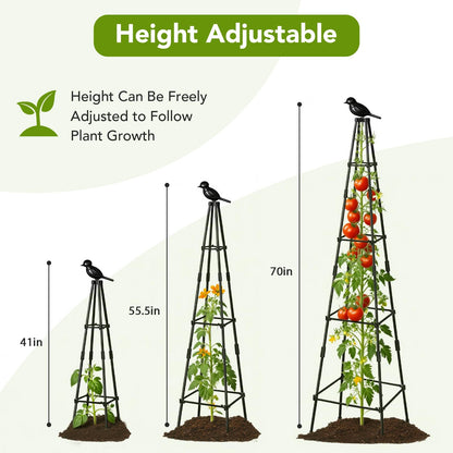 2 Pack Garden Trellis for Climbing Plants Outdoors, 70inch Tower Obelisk Trellis for Potted Climbing Plants, Plant Support for Potted Flowers, Roses, Tomatoes, Cucumbers & Vegetables