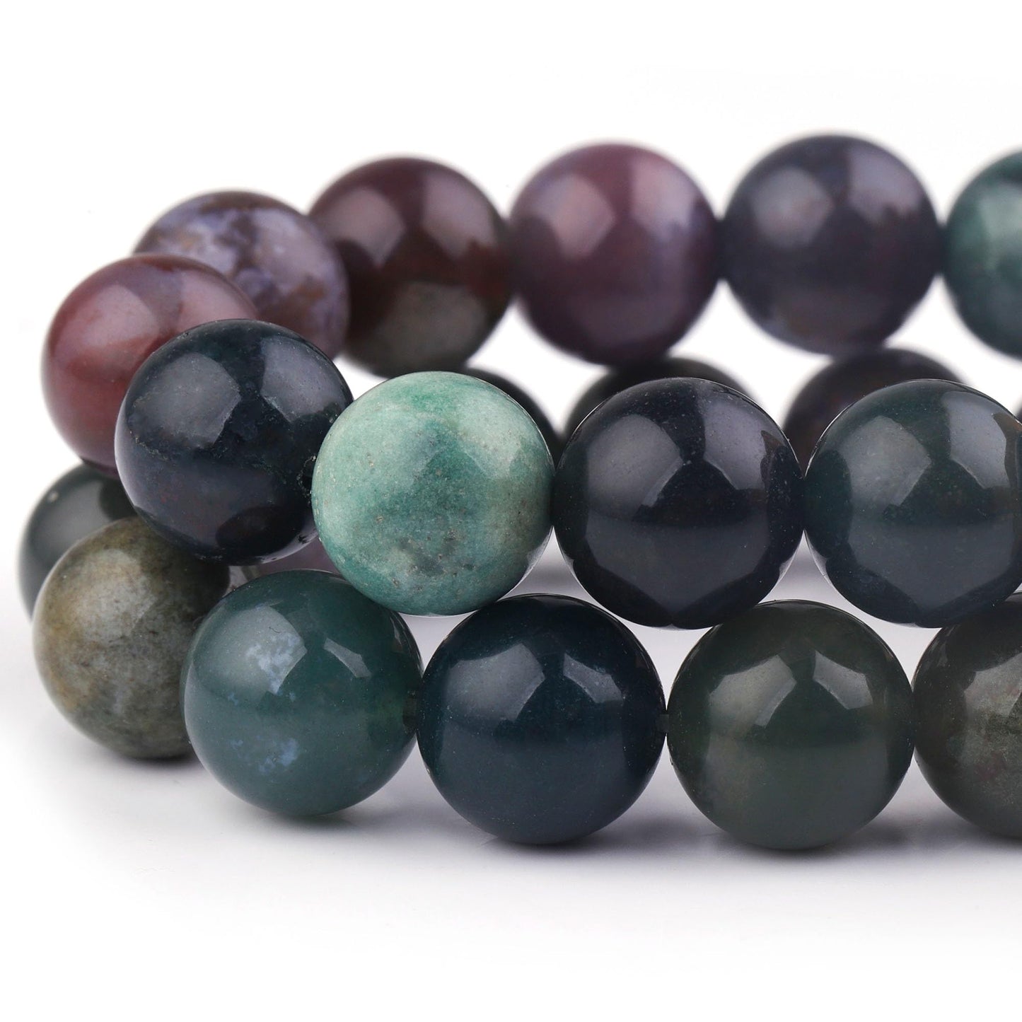 Youngbling Natural Gemstone Beads for Jewelry Making,6mm Indian Agate Polished Round Smooth Stone,Genuine Real Stone Beads for Bracelet Necklace 15 Inch(Indian Agate,6mm)