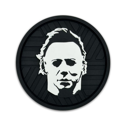 NJECT Officially Licensed Michael Myers Halloween Automotive 3D Textured Silicone Coasters (2.6" Diameter) | Universal Fit for All Cars, Trucks, SUVs & More | Non-Slip Durable | Set of 2