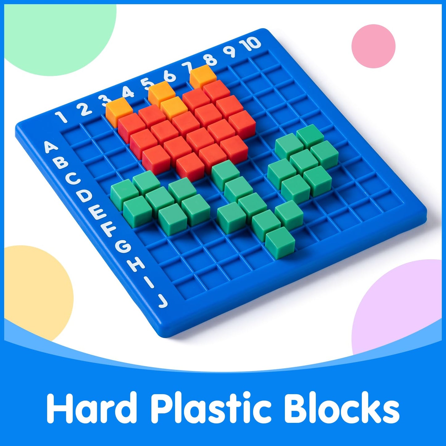 Odoorgames Pixel Art Creator - STEM Toys - 400 Hard Plastic Cubes, Fine Motor Skills Educational Games & Kindergarten Activities Toy for Kids