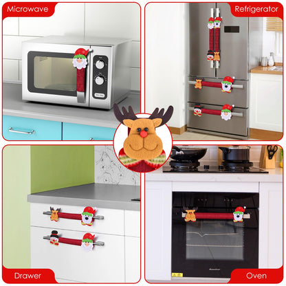 KATUMO Christmas Refrigerator Handle Covers, 8PCS Kitchen Appliance Handle Protectors - Adorable Snowman Design, Fridge & Microwave Oven & Dishwasher Safe