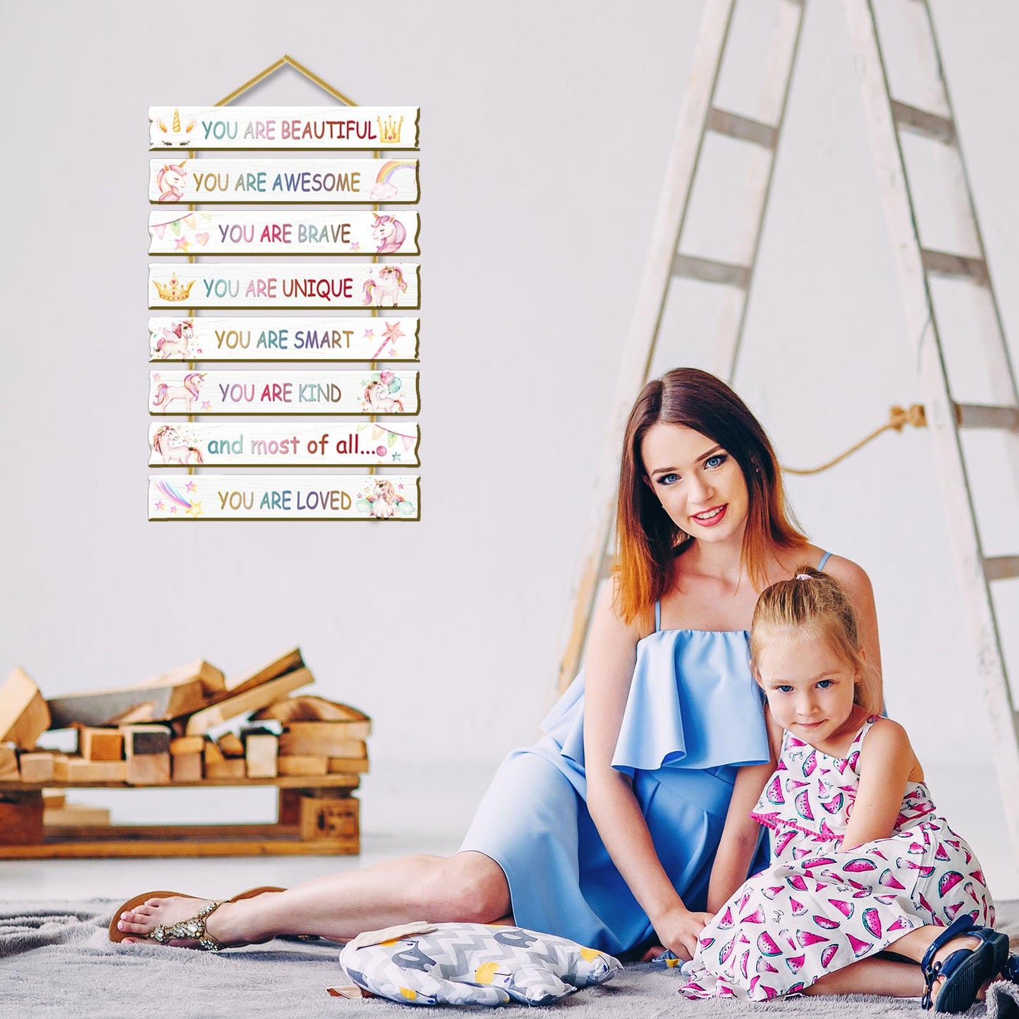 Rutiyoka Unicorn Wall Art for Girls' Bedroom - Inspirational Decor for Kids' Room & Nursery
