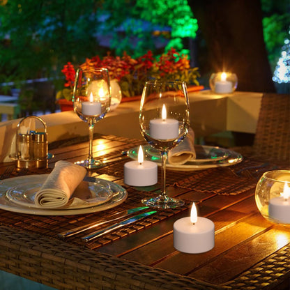GenSwin 12 Rechargeable Tea Lights Candles with Charging Base and Remote Timer, Flameless LED Tealight Candles Battery Operated Halloween Fall Wedding Table Centerpieces (1.57” x 1.85”)