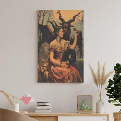 JHXNJDPOST Spooky Gothic Valentine Poster Canvas Wall Art Aesthetic Decorative Painting Living Room Restaurants, Pool Halls And Hotelsstyle-7 16x24inch(40x60cm)