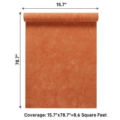 VaryPaper 15.7"x78.7" Orange Crushed Velvet Fabric Self Adhesive Flocking Contact Paper for Cabinets Dresser Soft Felt Drawer Liner Jewelry Box Liner Velvet Wallpaper Peel and Stick for Nursery Crafts
