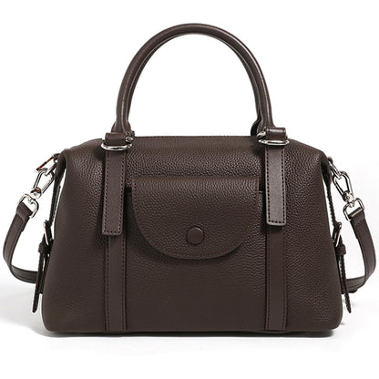 MoreFarther Handbags for Women, Genuine Leather Crossbody Bag Top Handle Bag with Adjustable Detachable Strap(Coffee)