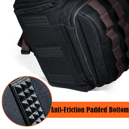 WELKINLAND 46-Pockets Electrician Backpack, Full-Open Tool Backpacks, Heavy Duty Tools Backpack, Waterproof Waxed-Canvas Tool Backpacks, HVAC, Mechanics Tools Bag