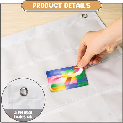 AKAYOK 2'' x 3.5'' Business Card Holder Sleeve - 36-Pocket Card Organizer for Social Security Cards, Credit Cards, IDs & More | Transparent Hanging Pocket Chart for Effortless Organization & Storage