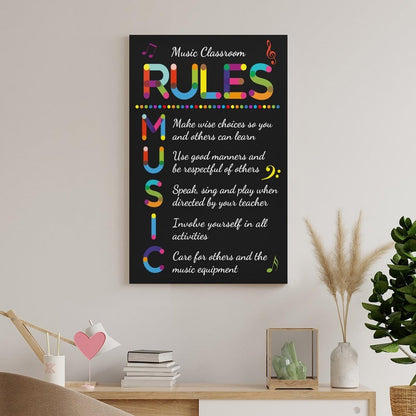 LINWDSB Music Classroom Rules Posters Musical Education Decor Primary School Middle And High Decorations Or Homeschool Unframe style-3 16x24inch(40x60cm)