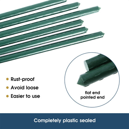 NANOPRETTY Garden Stakes 58 Inch Approx 5FT Plant Stakes for Outdoor Plants Tomato Stakes for Gardening 0.43 inch Diameter Plant Sticks Support Climbing Plants, Pack of 50