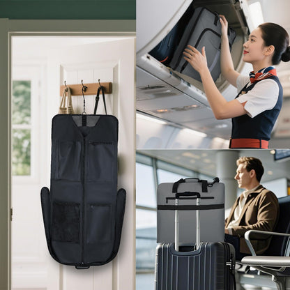 Goloni Garment Bag Suit Bag for Travel & Business, Hanging Shoulder Garment Cover, Foldable Waterproof Clothes Protector for Suit Jacket Dress Coat Wardrobe Storage Grey