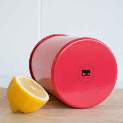 Now Designs Powder-Coated Steel Utensil Crock,Red, 5x6 inches