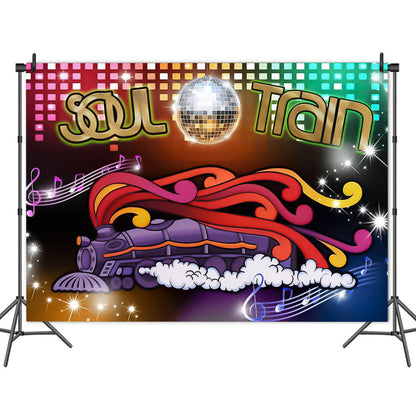 Qian 10x8FT 70's and 80's Disco Dancing Prom Party Decor Photo Background 70's Theme Photography Backdrop Neon Glow Photo Background Studio Props Banner