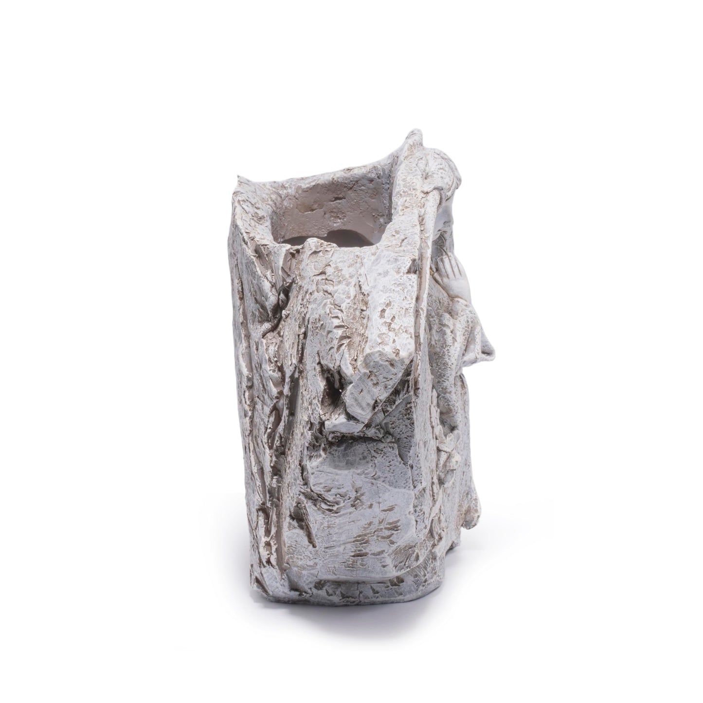 basen Angel Garden Planter Outdoor, Resin Flower Pot with Praying Angel Relief Sculpture, Decorative Planter for Yard Lawn Patio, Stone Style Garden Flower Pot for Plants Succulents Decor