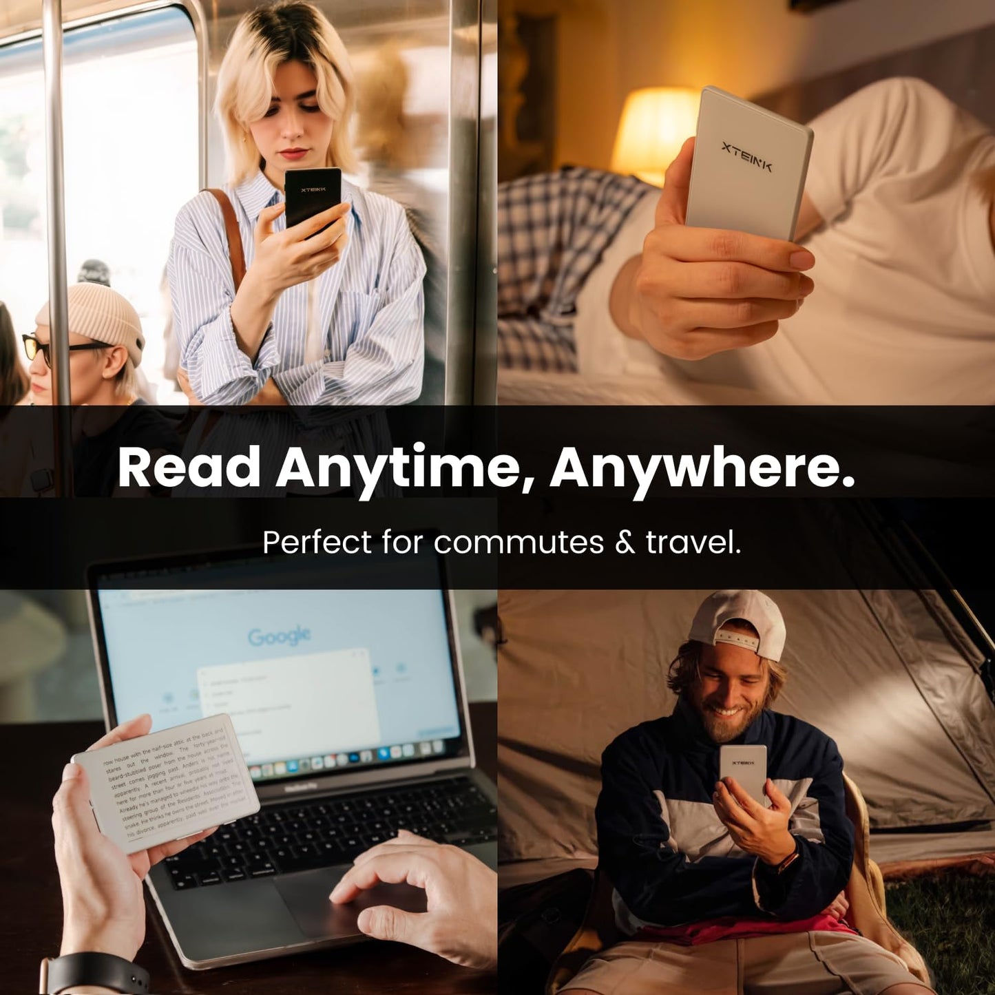 XTEINK X4 E-Book Reader (Developer Edition), 4.3" Pocket E-Ink eReader, Physical Page-Turn Buttons, Ultra-Thin 0.23" & 2.72 oz, Magnetic-Ready Design, Distraction-Free Reading, 16GB, Space Black