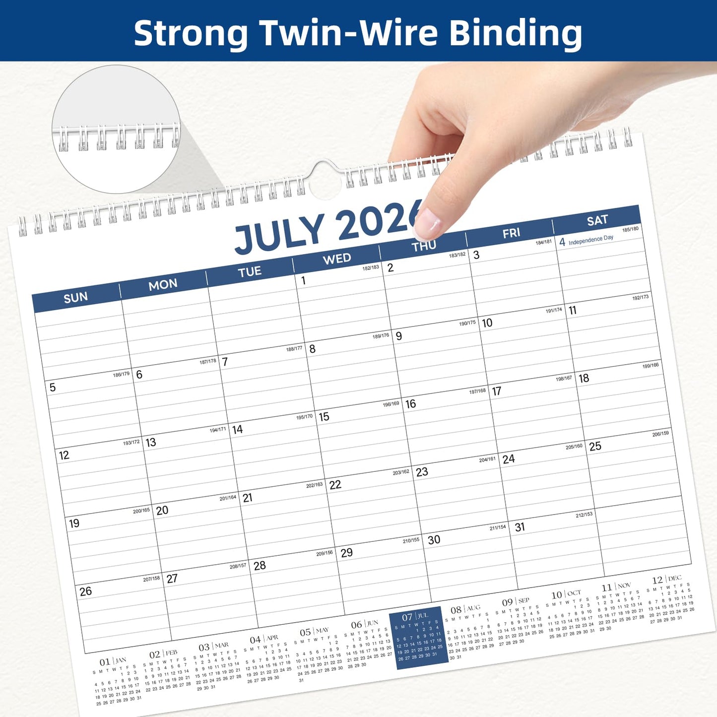 ZTX Calendar 2026-2027,18 Months Calendar from July 2026 to December 2027, 14.7"x11" Big Wall Calendar 2026-2027 Monthly Planner Thick Paper for Teacher Home Office