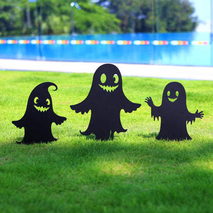 WACLSTDAY Ghost Metal Halloween Decorations Outdoor Garden Stakes, for Women/Men/Ghost Lovers,Black Silhouette Statues Yard Art, Lawn, Backyard, Patio, Pathway Decor
