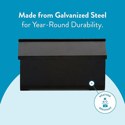 Architectural Mailboxes Woodlands Steel Wall Mount Mailbox, Textured Black | Galvanized steel build for outside with weather-resistant outdoor construction and a rust-resistant powder-coat finish.