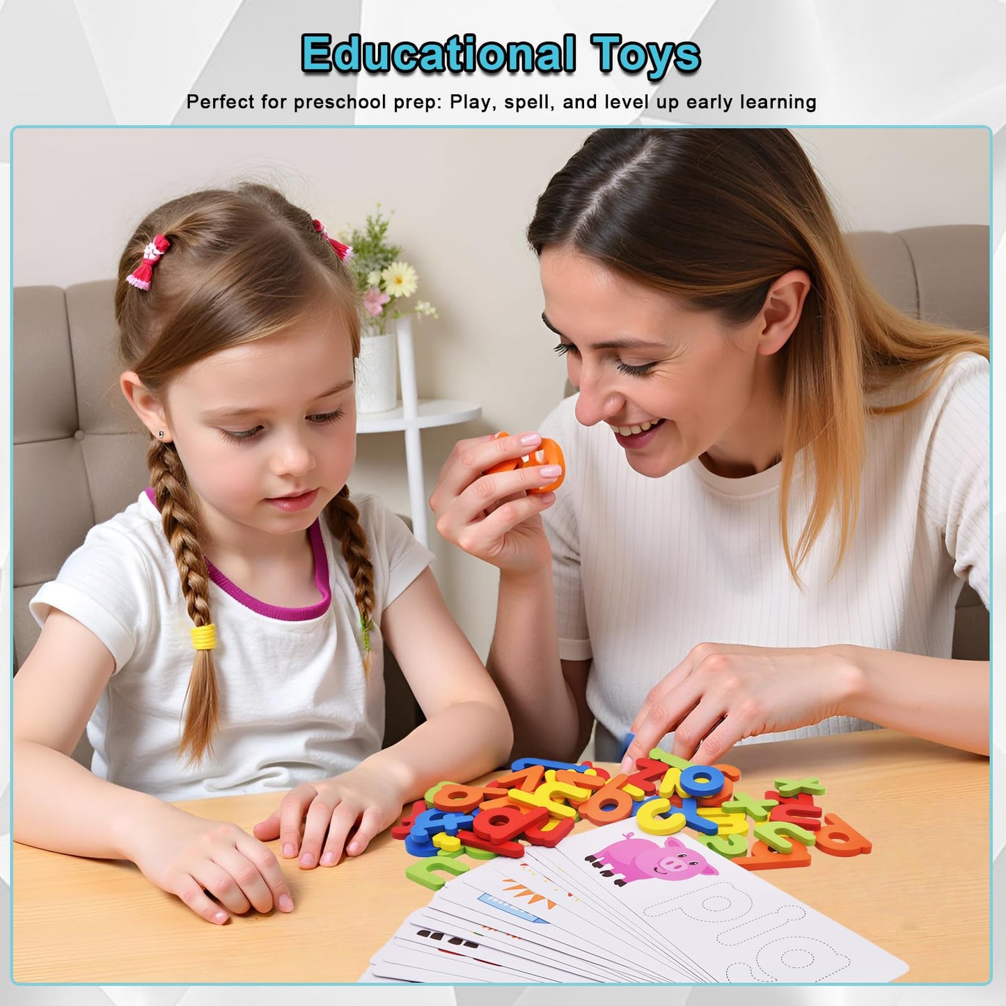Learning Educational Toys for 3 4 5 6 Years Old Boys Girls, See & Spell CVC Word Builders with Alphabet Cards for Kids, Preschool Learning Activities Matching Letter Game, Gifts for Toddlers 3-5