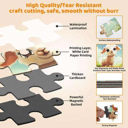 Magnetic Puzzles for Toddlers 3-5 36PCS-3 Animal Themes Magnetic Puzzles for Kids 4-6 Travel Puzzle for Airplane/Car/Road Trip/Gift Toys for 3 4 5 6 Year Old Girls and Boys
