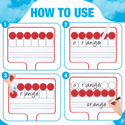 Seajan 6 Pcs Magnetic Dry Erase Boards 8.3" x 9.8" Double-Sided Handheld Answer Boards with Counting Discs Phonics & Literacy Game Toy for Kids Students Teacher & Classroom(Multi Color)