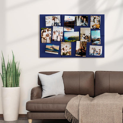 MaxGear Large Cork Board for Wall 36" x 24", Dark Blue Bulletin Board, 6 Pack Felt Wall Tiles with Pushpins, Cork Boards for Office Pin Board Tack Board Cork Boards
