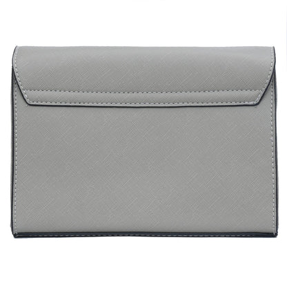 KKXIU Women Elegant Faux Leather Evening Envelope Clutch Purse Foldover Bags for Party Wedding Prom (A-Grey)